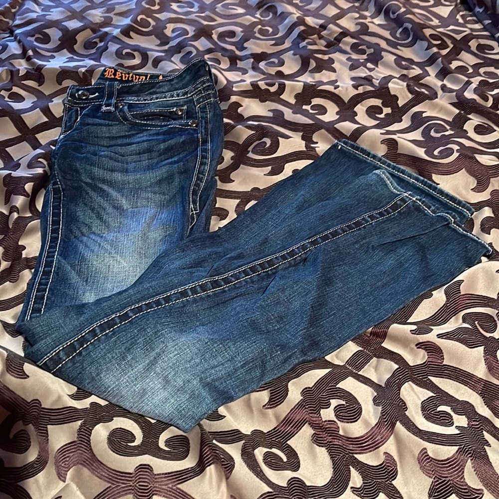 ROCK REVIVAL EVELYN BOOT CUT STRETCH JEANS